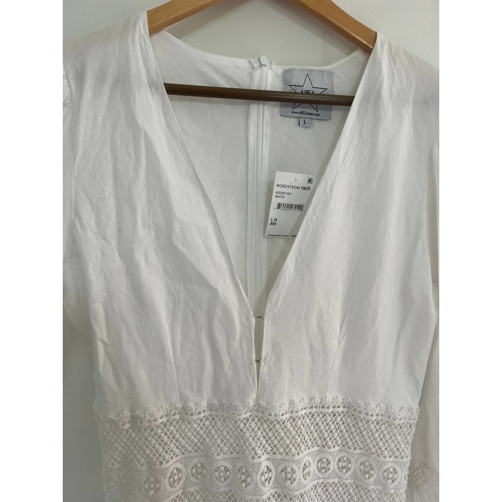 Area Stars Crochet Lace Mini Dress White Size L NWT - Picture 5 of 10